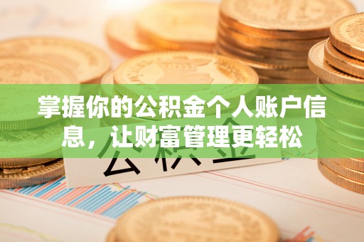 龙城掌握你的公积金个人账户信息，让财富管理更轻松